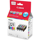 Canon CLI-221 Black and Colour Ink Tanks, Value Pack-Quality Canon inkjet printer inks produce crisp blacks and vibrant colours