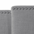 CorLiving 3-in-1 Expandable Panel Headboard, Grey Padded Fabric (BBT-960-A)-Upholstered in light grey fabric