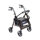 Drive Medical Duet Transport Wheelchair Rollator Walker, Black-Black, Aluminum