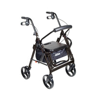 Drive Medical Duet Transport Wheelchair Rollator Walker, Black-Black, Aluminum