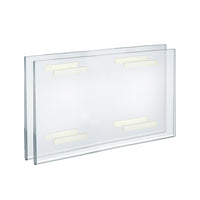 Azar Self Adhesive Acrylic Wall Sign Holder Landscape/Horizontal Frame - 17" W x 11" H - Clear - 2 Pack-Sold in Packs of: 2