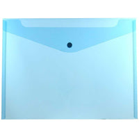 JAM Paper Plastic Envelopes with Snap Closure, Letter Booklet, 9.75 x 13, Blue Poly, 12 Pack (218S0BU)-Blue