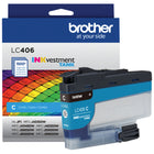 Brother Genuine LC406C Standard Yield Cyan Inkvestment Cartridge-Cyan