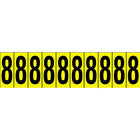 Accuform Signs Identify Locations, Supplies & Tools, Individual Letter & Number Markers, 8, 1-15/16", 30 Pack-Character 8