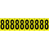 Accuform Signs Identify Locations, Supplies & Tools, Individual Letter & Number Markers, 8, 1-15/16", 30 Pack-Character 8