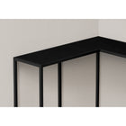 Monarch Specialties 2157 Accent Table - 36"L/Black/Black Corner Console-Slender yet sturdy black metal frame provides support