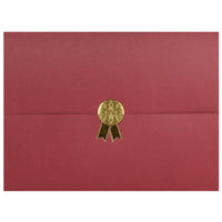 St. James Document/Certificate Holders - Gold Award Seal with Gold Ribbon - Burgundy - 5 Pack-Add ceremony, elegance and sincerity to the act of giving recognition