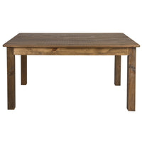 Flash Furniture 60" x 38" Rectangular Antique Rustic Solid Pine Farm Dining Table-Rustic Style Farmhouse Dining Room Table