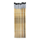 Charles Leonard Flat Easel Paint Brushes With 1/4" Wide Natural Handle, Black Bristle, 72 Pack (CHL73525)-Easel brushes for budding artists