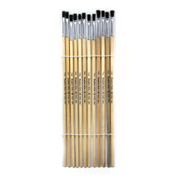 Charles Leonard Flat Easel Paint Brushes With 1/4" Wide Natural Handle, Black Bristle, 72 Pack (CHL73525)-Easel brushes for budding artists