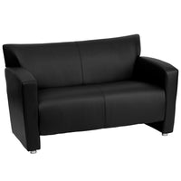 Flash Furniture Hercules Majesty Series Leather Love Seat, Black-Contemporary Style