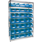 Kleton Heavy-Duty Wire Shelving Units With Storage Bins, 8 Tiers, 48"W x 74" H x 18" D-Depth: 18"