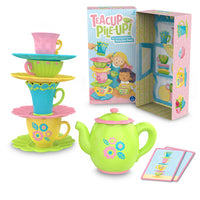 Educational Insights Teacup Pile-Up - Multicolor-Preschool sequence game: Can you stack a tower of teacups on your saucer without tipping or tumbling? Be the first to build and complete your tower correctly to win this royal relay race.