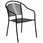 Flash Furniture 30'' Round Black Indoor-Outdoor Steel Folding Patio Table Set with 2 Round Back Chairs (CO30BKF03CHR2BK)-Top Size: 30'' Round