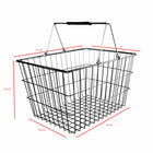 Eddie's Large Metal Wire Shopping Basket - 17.5" D x 13" W x 10.25" H - Zinc - 3 Pack-17.5" D x 13" W x 10.25" H