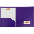 JAM Paper Plastic Heavy Duty Folder, Purple, 12 Pack (383Hpug)-12 per pack