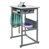 Luxor (STUDENT-M) Student Desk - Manual Adjustable Desk-Melamine surface