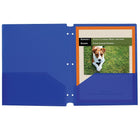 C-Line Two-Pocket Poly Portfolios with Three-Hole Punch, Blue, 25 Pack (CLI32935)-Two-pocket heavyweight polypropylene folders with three-hole punch hold papers and resist tearing.
