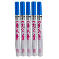 JAM Paper Marvy Uchida Fine-Point Opaque Paint Marker - Blue - 5 Pack (7665887g)-Fine line marker for creating innovative artwork
