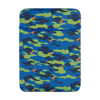 Pep Rally Wild & Free Neoprene Sleeve - 13.25" x 9.75" - Camo-Blue camo print, polyester