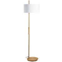 Dainolite Fitzgerald Modern Incandescent Floor Lamp - 1 Light - Aged Brass - White Shade-Aged Brass