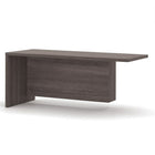 Pro-Linea Return Table, Bark Grey-Durable 1.5" commercial grade work surface with melamine finish that resists scratches, stains and wears. Deluxe thick PVC edge. This unit meets or exceeds ANSI/BIFMA performance standards.