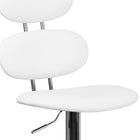 Flash Furniture Contemporary Vinyl Adjustable Height Barstool with Ellipse Back & Chrome Base - White-Swivel Seat