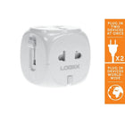 LOGiiX LGX-10280 World Traveler Adapter, White-This tiny all-in-one unit provides plug adapter use in more than 150 countries and will support up to two devices at the same time for added convenience.