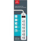 Globe 6 Outlets Power Bar With 3' Cord and Safety Covers, White-For general indoor use