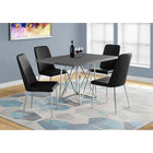 Monarch Specialties 1059 Dining Table - 36"X 48"/Grey/Chrome Metal-Dimensions: 48"W X 36"D X 31"H Rectangle