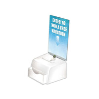 Azar Displays Medium Moulded Suggestion Box with Pocket, Lock and Key, White (206777)-White
