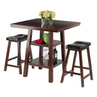 Winsome Orlando 3-Piece Set High Table with 2 Saddle Seat Stools, (94362)-Dining Table Set
