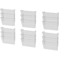 Storex Wall Files - Legal Size - Clear - 18 Pack - 6 Sets of 3-Holds legal and letter size documents and folders