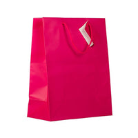 Jam Paper Gift Bags with Rope Handles - Large - 10" x 13" x 5" - Hot Pink Matte - 100 Pack-Color: Hot Pink Matte