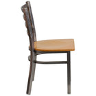 Flash Furniture HERCULES Series Clear Coated Ladder Back Metal Restaurant Chair - Natural Wood Seat-Ladder Back Design