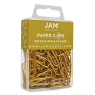 JAM Paper Coloured Standard Paper Clips, Small, Gold, 100 Pack (21832058)-Quantity: 100 Paperclips per Box