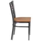 Flash Furniture HERCULES Series Clear Coated "X" Back Metal Restaurant Chair - Natural Wood Seat-"X" Back Design