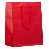 JAM Paper Gift Bags with Rope Handles - Large - 10" x 13" x 5" - Red Matte - 100 Pack-Color: Red Matte