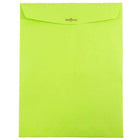 JAM Paper 9 x 12 Open End Catalog Envelopes with Clasp Closure, Brite Hue Ultra Lime Green, 100 Pack (900835395)-Size: 9" x 12"