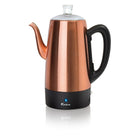 Euro Cuisine PER12 12 Cup Electric Coffee Percolator with Keep Warm Function, Copper Finish-Stainless steel with Copper finish Coffee Percolator lets you brew and serve in style