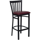 Flash Furniture HERCULES Series Black School House Back Metal Restaurant Barstool - Burgundy Vinyl Seat-500 lb. Weight Capacity