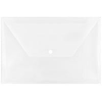 JAM Paper Plastic Envelopes with Snap Closure, Legal Booklet, 9.75 x 14.5, Clear Poly, 12 Pack (34830)-Clear