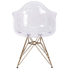 Flash Furniture Alonza Series Transparent Side Chair with Gold Base-Accent Side Chair
