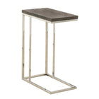 Monarch Specialties 3253 Accent Table - Dark Taupe With Chrome Metal-Dark taupe reclaimed wood-look finished hollow-core accent table has sufficient space for you to snacks, drinks and even meals