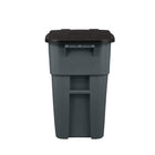 Rubbermaid BRUTE 50 Gallon Roll Out Container (FG9W2700GRAY)-Ergonomic rear handle designed for comfortable push or pull operation