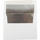 JAM Paper A2 Invitation Envelopes, 4.38 x 5.75, White with Silver Lining, 250 Pack (79415H)-White with silver foil lined envelope