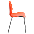 Flash Furniture HERCULES Series Stack Chairs with Lumbar Support & Silver Frame - Orange - 5 Pack-Stack Quantity: 5