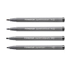 Staedtler Pigment Art Pen - Black - 4 Pack-4 intensely pigmented pens with assorted tips