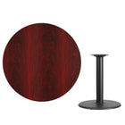 Flash Furniture 42'' Round Laminate Table Top, Mahogany with 24'' Round Table-Height Base (XURD42MATR24)-Mahogany Laminate Top