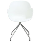Cathay Importers Eliana White Arm Chair with Chrome Legs, 2 Pack-White polypropylene